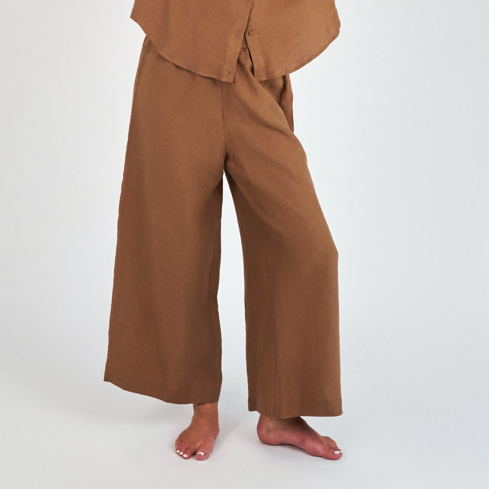 French Flax Linen Lounge Pant in Hazelnut – I Love Linen